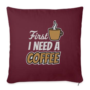 Fist I need Coffee - Sofakissenbezug 45 x 45 cm - Burgunderrot - Vorne