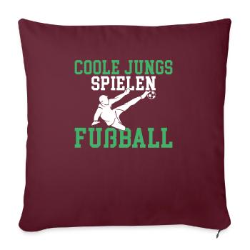 Coole Jungs spielen Fußball Motiv für echte Fußbal - Sofakissenbezug 45 x 45 cm - Burgunderrot - Vorne