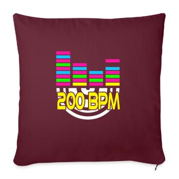 200 BPM Awesome Techno Music Lover Designs - Housse de coussin décorative 45 x 45 cm - bordeaux - Devant