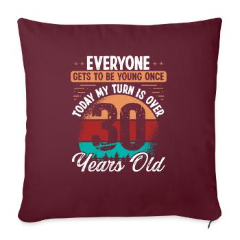 Idée d’anniversaire de 30 ans pour hommes 30 ans - Housse de coussin décorative 45 x 45 cm - bordeaux - Devant