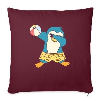 Penguin Pool Party Boule d’eau gonflable - Housse de coussin décorative 45 x 45 cm - bordeaux - Devant
