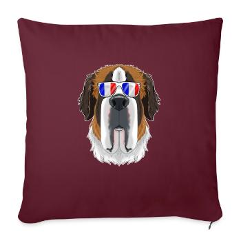Saint Bernard France Sunglasses I French Flag - Sofakissenbezug 45 x 45 cm - Burgunderrot - Vorne