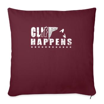 Cliff Happens - Saut de falaise amusant - Housse de coussin décorative 45 x 45 cm - bordeaux - Devant