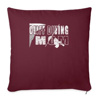 Maman plongeur de falaise - Cliff jumping - Housse de coussin décorative 45 x 45 cm - bordeaux - Devant