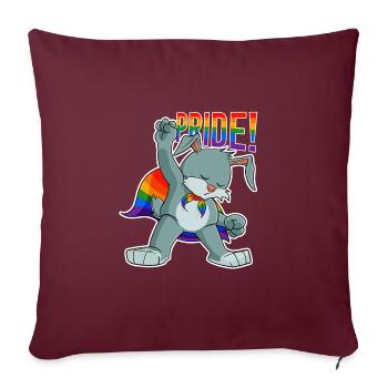 Rabbit I LGBTQ Flag I Rainbow Flag I Gay Pride - Sofakissenbezug 45 x 45 cm - Burgunderrot - Vorne