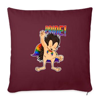 Hedgehog I LGBTQ Flag I Rainbow Flag I Gay Pride - Sofakissenbezug 45 x 45 cm - Burgunderrot - Vorne