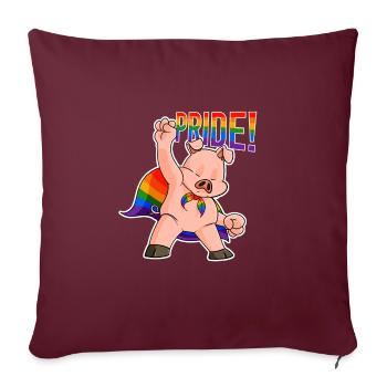 Pig I LGBTQ Flag I Rainbow Flag I Gay Pride - Sofakissenbezug 45 x 45 cm - Burgunderrot - Vorne