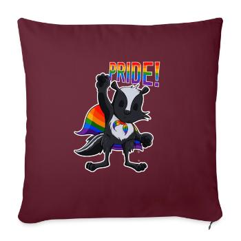 Skunk I LGBTQ Flag I Rainbow Flag I Gay Pride - Sofakissenbezug 45 x 45 cm - Burgunderrot - Vorne