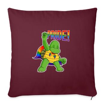 Turtle I LGBTQ Flag I Rainbow Flag I Gay Pride - Sofakissenbezug 45 x 45 cm - Burgunderrot - Vorne