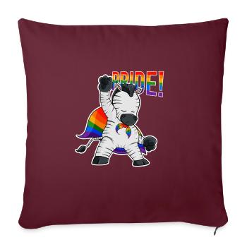 Zebra I LGBTQ Flag I Rainbow Flag I Gay Pride - Sofakissenbezug 45 x 45 cm - Burgunderrot - Vorne