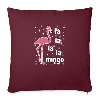 Fa La Mingo Drôle d’amoureux des flamants roses de Noël - Housse de coussin décorative 45 x 45 cm - bordeaux - Devant