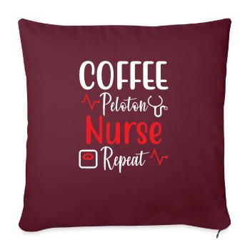 Répétition de l’infirmière du peloton de café - Housse de coussin décorative 45 x 45 cm - bordeaux - Devant