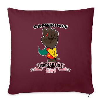 Cameroun Fille Incassable I Cameroun Héritage - Housse de coussin décorative 45 x 45 cm - bordeaux - Devant