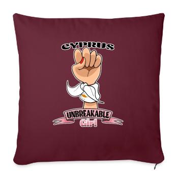 Chypre Fille Incassable I Chypre Patrimoine I - Housse de coussin décorative 45 x 45 cm - bordeaux - Devant