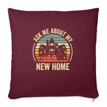 Inauguration d’un nouveau propriétaire Drôle Demandez-moi - Housse de coussin décorative 45 x 45 cm - bordeaux - Devant