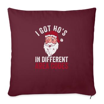 J’ai Hos dans différents indicatifs régionaux Noël - Housse de coussin décorative 45 x 45 cm - bordeaux - Devant