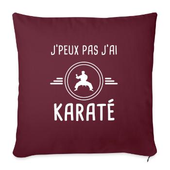 karaté je peux pas j'ai karaté karatéka - Housse de coussin décorative 45 x 45 cm - bordeaux - Devant