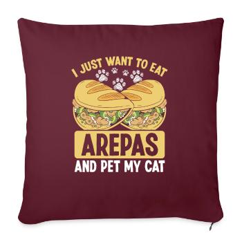 Colombian Food Arepas Lover Pet my Cat Owner - Sofakissenbezug 45 x 45 cm - Burgunderrot - Vorne
