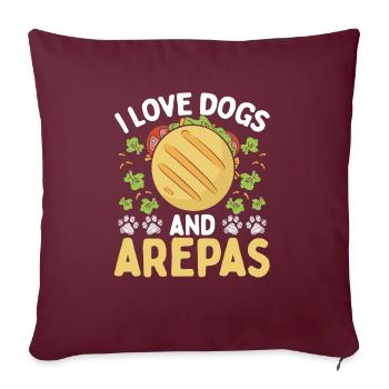 Vénézuélien Nourriture Propriétaire de chien Arepas Amoureux Colombien - Housse de coussin décorative 45 x 45 cm - bordeaux - Devant