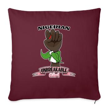 Fille nigériane incassable I Héritage nigérian I - Housse de coussin décorative 45 x 45 cm - bordeaux - Devant