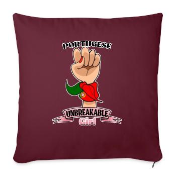 Fille portugaise Unbreakable Héritage portugais - Housse de coussin décorative 45 x 45 cm - bordeaux - Devant