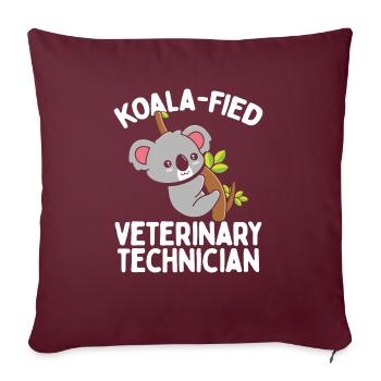 Technicien vétérinaire Koalafied Koala Veterinary Tech - Housse de coussin décorative 45 x 45 cm - bordeaux - Devant