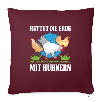 Rettet Die Erde Sie Ist Der Einzige Planet Mit Hüh - Sofakissenbezug 45 x 45 cm - Burgunderrot - Vorne