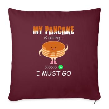 Appels de crêpes - Funny Pancake - Housse de coussin décorative 45 x 45 cm - bordeaux - Devant
