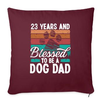 23 ans Chien Papa 23 Anniversaire Rétro Chien Père - Housse de coussin décorative 45 x 45 cm - bordeaux - Devant