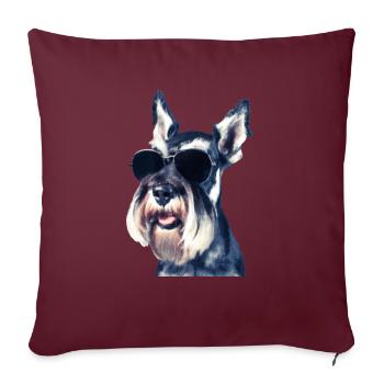 Miniature Schnauzer - Housse de coussin décorative 45 x 45 cm - bordeaux - Devant