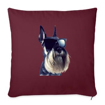 Miniature Schnauzer - Housse de coussin décorative 45 x 45 cm - bordeaux - Devant