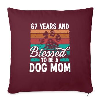 67 Year Old Dog Mom 67 Birthday Retro Dog Mother - Sofakissenbezug 45 x 45 cm - Burgunderrot - Vorne