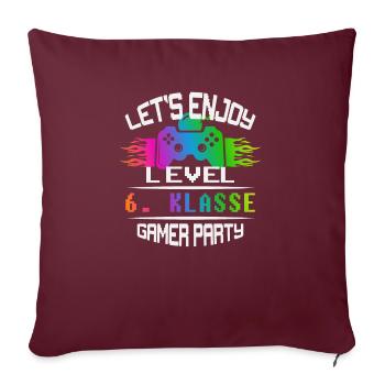 Level 6. KLASSE keep calm and game on - Sofakissenbezug 45 x 45 cm - Burgunderrot - Vorne