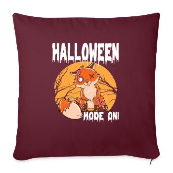 Halloween Zombie Animaux Halloween Renard - Housse de coussin décorative 45 x 45 cm - bordeaux - Devant