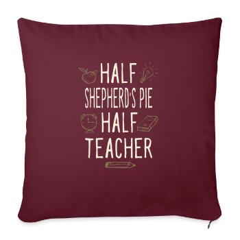 Moitié pâté de berger moitié professeur drôle - Housse de coussin décorative 45 x 45 cm - bordeaux - Devant