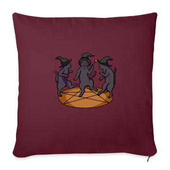 Cult Cat Dancing Chapeau magique Chapeau baguette - Housse de coussin décorative 45 x 45 cm - bordeaux - Devant