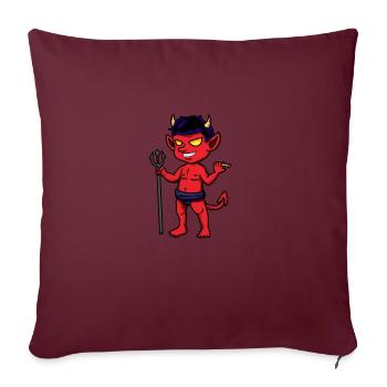 Teufel Rot Blaue Haare Zigarre Dreizack - Sofakissenbezug 45 x 45 cm - Burgunderrot - Vorne