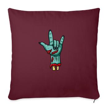 Zombie Hand Rock n Roll Knochen Fingernägel - Sofakissenbezug 45 x 45 cm - Burgunderrot - Vorne