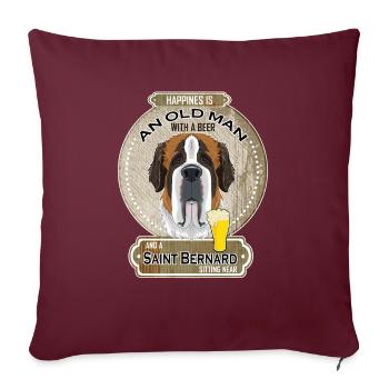 Saint Bernard Dad Beer Lover - Sofakissenbezug 45 x 45 cm - Burgunderrot - Vorne