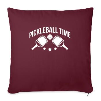 Pickleball Time Geschenk - Sofakissenbezug 45 x 45 cm - Burgunderrot - Vorne
