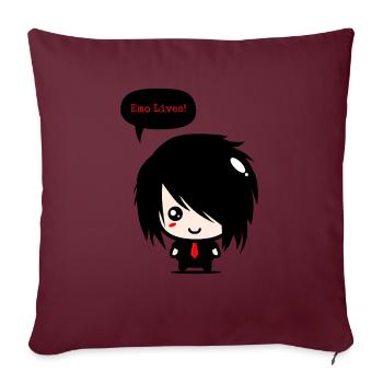 EMO Vit | Vêtements Emo garçons | | Emocore Emo Musique - Housse de coussin décorative 45 x 45 cm - bordeaux - Devant