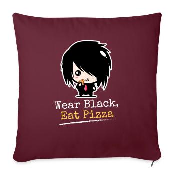 Portez des | à pizza Black Eat Vêtements Emo garçons | Emocores - Housse de coussin décorative 45 x 45 cm - bordeaux - Devant