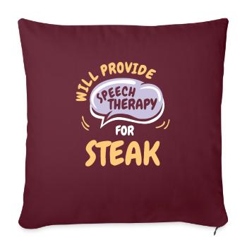 Fournir une orthophonie pour steak funny speech - Housse de coussin décorative 45 x 45 cm - bordeaux - Devant