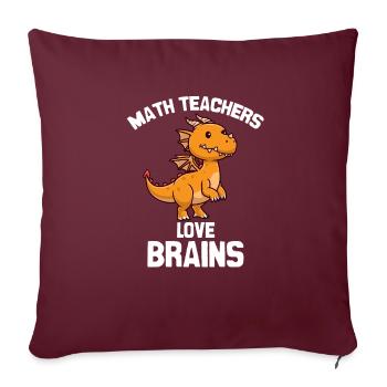 Mathe Lehrer Drachendesign - Sofakissenbezug 45 x 45 cm - Burgunderrot - Vorne