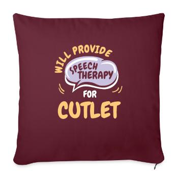 Fournir une orthophonie pour la parole drôle d’escalope - Housse de coussin décorative 45 x 45 cm - bordeaux - Devant
