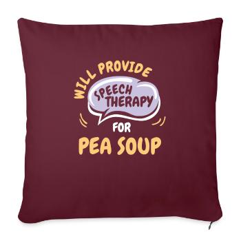 Fournir une orthophonie pour la soupe aux pois Drôle de parole - Housse de coussin décorative 45 x 45 cm - bordeaux - Devant