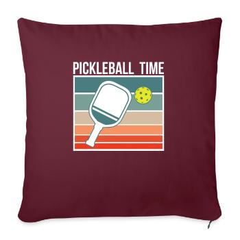 Pickleball Time Geschenk Vintage Retro - Sofakissenbezug 45 x 45 cm - Burgunderrot - Vorne