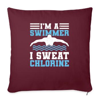Je suis un nageur, je transpire clorine - Housse de coussin décorative 45 x 45 cm - bordeaux - Devant