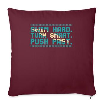 Nager fort Tournez intelligemment et repoussez - Housse de coussin décorative 45 x 45 cm - bordeaux - Devant
