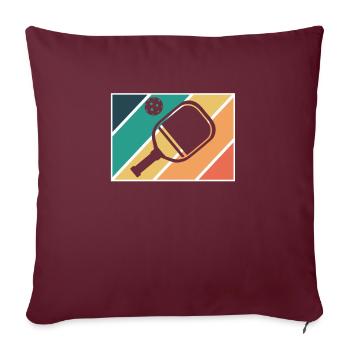Vintage Retro Pickleball Shirt Geschenk - Sofakissenbezug 45 x 45 cm - Burgunderrot - Vorne